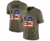 Men's Nike Miami Dolphins #19 Jakeem Grant Limited Olive USA Flag 2017 Salute to Service NFL Jersey