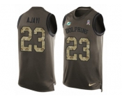 Men's Nike Miami Dolphins #23 Jay Ajayi Limited Green Salute to Service Tank Top NFL Jersey