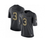 Men's Nike Miami Dolphins #3 Andrew Franks Limited Black 2016 Salute to Service NFL Jersey