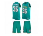 Men's Nike Miami Dolphins #35 Walt Aikens Limited Aqua Green Tank Top Suit NFL Jersey