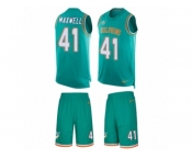 Men's Nike Miami Dolphins #41 Byron Maxwell Limited Aqua Green Tank Top Suit NFL Jersey