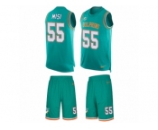 Men's Nike Miami Dolphins #55 Koa Misi Limited Aqua Green Tank Top Suit NFL Jersey