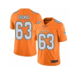 Men's Nike Miami Dolphins #63 Dallas Thomas Limited Orange Rush NFL Jersey