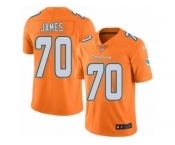 Men's Nike Miami Dolphins #70 Ja'Wuan James Limited Orange Rush NFL Jersey