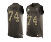 Men's Nike Miami Dolphins #74 Jermon Bushrod Limited Green Salute to Service Tank Top NFL Jersey