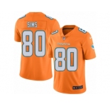 Men's Nike Miami Dolphins #80 Dion Sims Limited Orange Rush NFL Jersey