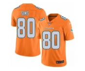 Men's Nike Miami Dolphins #80 Dion Sims Limited Orange Rush NFL Jersey
