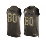 Men's Nike Miami Dolphins #80 Julius Thomas Limited Green Salute to Service Tank Top NFL Jersey