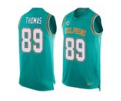 Men's Nike Miami Dolphins #89 Julius Thomas Limited Aqua Green Player Name & Number Tank Top NFL Jersey