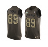 Men's Nike Miami Dolphins #89 Julius Thomas Limited Green Salute to Service Tank Top NFL Jersey