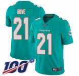 Nike Dolphins #21 Eric Rowe Aqua Green Team Color Men's Stitched NFL 100th Season Vapor Untouchable Limited Jersey