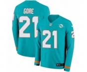 Nike Miami Dolphins #21 Frank Gore Limited Aqua Therma Long Sleeve NFL Jersey