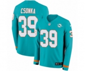 Nike Miami Dolphins #39 Larry Csonka Limited Aqua Therma Long Sleeve NFL Jersey