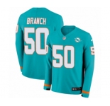 Nike Miami Dolphins #50 Andre Branch Limited Aqua Therma Long Sleeve NFL Jersey