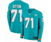 Nike Miami Dolphins #71 Josh Sitton Limited Aqua Therma Long Sleeve NFL Jersey