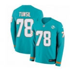 Nike Miami Dolphins #78 Laremy Tunsil Limited Aqua Therma Long Sleeve NFL Jersey