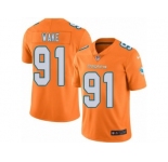 Nike Miami Dolphins #91 Cameron Wake Orange Men's Stitched NFL Limited Rush Jersey