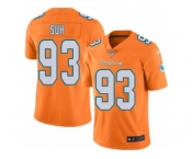 Nike Miami Dolphins #93 Ndamukong Suh Orange Men's Stitched NFL Limited Rush Jersey