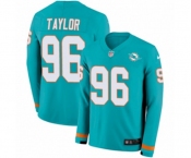 Nike Miami Dolphins #96 Vincent Taylor Limited Aqua Therma Long Sleeve NFL Jersey