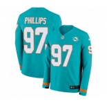 Nike Miami Dolphins #97 Jordan Phillips Limited Aqua Therma Long Sleeve NFL Jersey