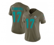 Women Nike Miami Dolphins #17 Ryan Tannehill Olive Stitched NFL Limited 2017 Salute to Service Jersey