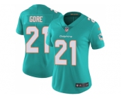 Women Nike Miami Dolphins #21 Frank Gore Aqua Green Team Color Stitched NFL Vapor Untouchable Limited Jersey