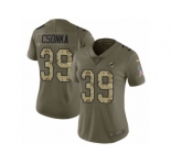 Women Nike Miami Dolphins #39 Larry Csonka Limited Olive Camo 2017 Salute to Service NFL Jerse