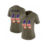 Women Nike Miami Dolphins #44 Stephone Anthony Limited Olive USA Flag 2017 Salute to Service NFL Jersey