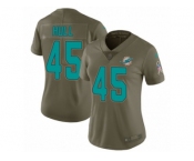 Women Nike Miami Dolphins #45 Mike Hull Limited Olive 2017 Salute to Service NFL Jersey