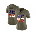 Women Nike Miami Dolphins #45 Mike Hull Limited Olive USA Flag 2017 Salute to Service NFL Jersey