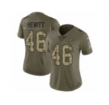 Women Nike Miami Dolphins #46 Neville Hewitt Limited Olive Camo 2017 Salute to Service NFL Jersey