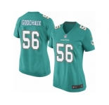 Women Nike Miami Dolphins #56 Davon Godchaux Game Aqua Green Team Color NFL Jersey