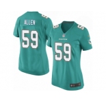 Women Nike Miami Dolphins #59 Chase Allen Game Aqua Green Team Color NFL Jersey