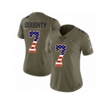 Women Nike Miami Dolphins #7 Brandon Doughty Limited Olive USA Flag 2017 Salute to Service NFL Jersey