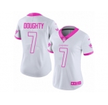 Women Nike Miami Dolphins #7 Brandon Doughty Limited White Pink Rush Fashion NFL Jersey