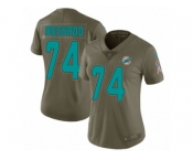 Women Nike Miami Dolphins #74 Jermon Bushrod Limited Olive 2017 Salute to Service NFL Jersey