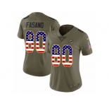 Women Nike Miami Dolphins #80 Anthony Fasano Limited Olive USA Flag 2017 Salute to Service NFL Jersey