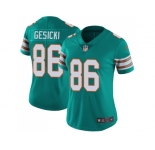 Women Nike Miami Dolphins #86 Mike Gesicki Aqua Green Alternate Stitched NFL Vapor Untouchable Limited Jersey