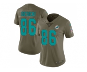 Women Nike Miami Dolphins #86 Mike Gesicki Olive Stitched NFL Limited 2017 Salute to Service Jersey
