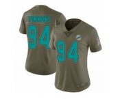 Women Nike Miami Dolphins #94 Lawrence Timmons Limited Olive 2017 Salute to Service NFL Jersey
