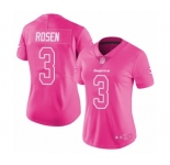 Women's Miami Dolphins #3 Josh Rosen Limited Pink Rush Fashion Football Jersey