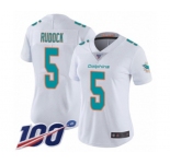 Women's Miami Dolphins #5 Jake Rudock White Vapor Untouchable Limited Player 100th Season Football Jersey