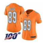 Women's Miami Dolphins #89 Dwayne Allen Limited Orange Rush Vapor Untouchable 100th Season Football Jersey