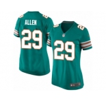 Women's Nike Miami Dolphins #29 Nate Allen Limited Aqua Green Alternate NFL Jersey
