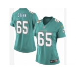 Women's Nike Miami Dolphins #65 Anthony Steen Limited Aqua Green Team Color NFL Jersey