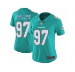 Women's Nike Miami Dolphins #97 Jordan Phillips Vapor Untouchable Limited Aqua Green Team Color NFL Jersey