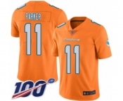 Youth Miami Dolphins #11 DeVante Parker Limited Orange Rush Vapor Untouchable 100th Season Football Jersey