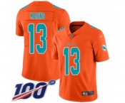 Youth Miami Dolphins #13 Dan Marino Limited Orange Inverted Legend 100th Season Football Jersey