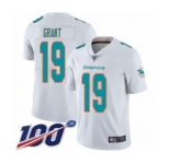 Youth Miami Dolphins #19 Jakeem Grant White Vapor Untouchable Limited Player 100th Season Football Jersey
