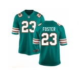 Youth Miami Dolphins #23 Adrian Foster Aqua Throwback Green Game Jersey